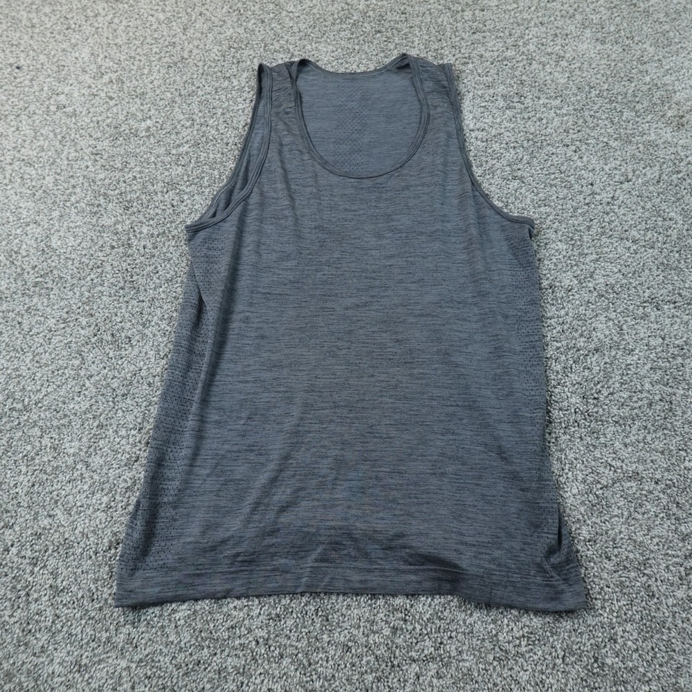 Lululemon Shirt Mens M Gray Metal Vent Tech Performance Workout Gym Tank Top Run